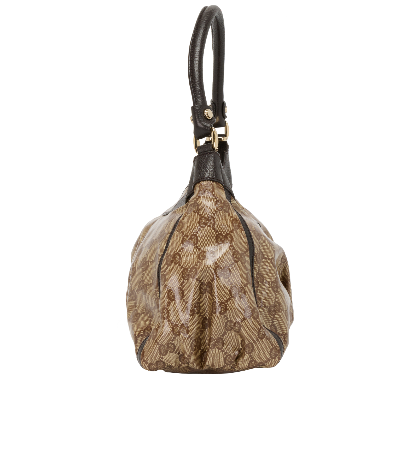 Abbey D Ring Shoulder, &pound;350, Handbags, Brown, Canvas, Side view